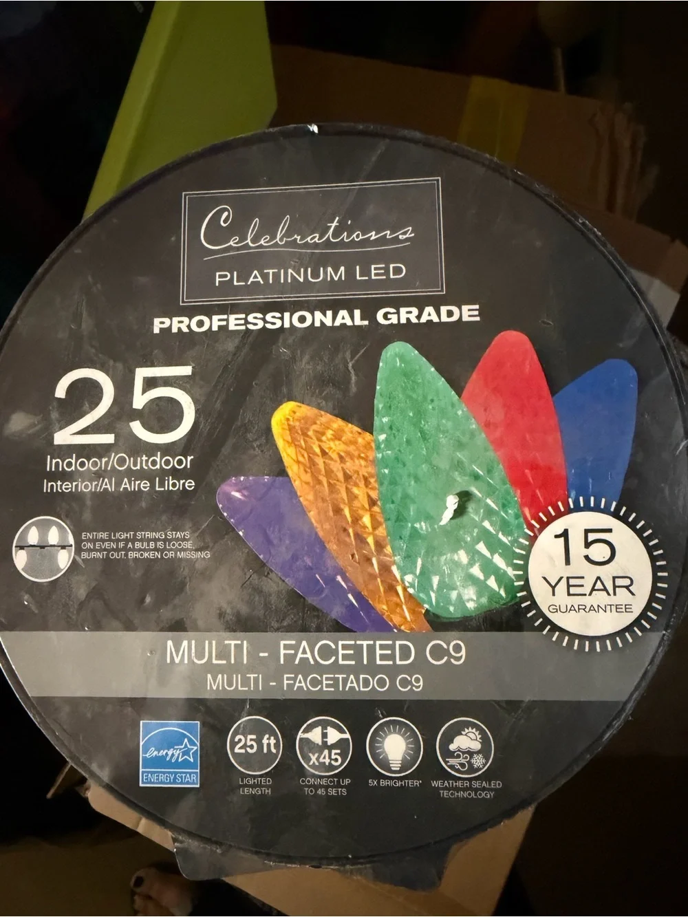 Multi-Colored C9 Indoor/Outdoor Light Set